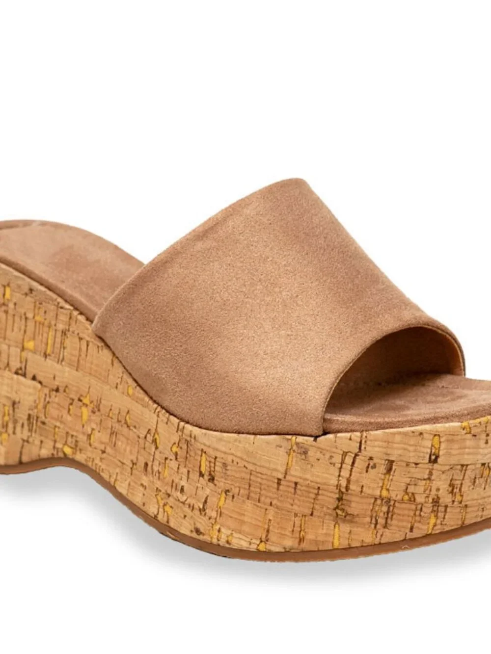 Women's Platform Wedge Slide Sandals Open Toe Slip On Cork Heel Casual Summer